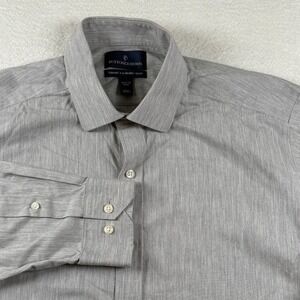 Buttoned Down Dress Shirt Mens‎ 16.5 Heather Gray Supima Cotton Oxford Tailored
